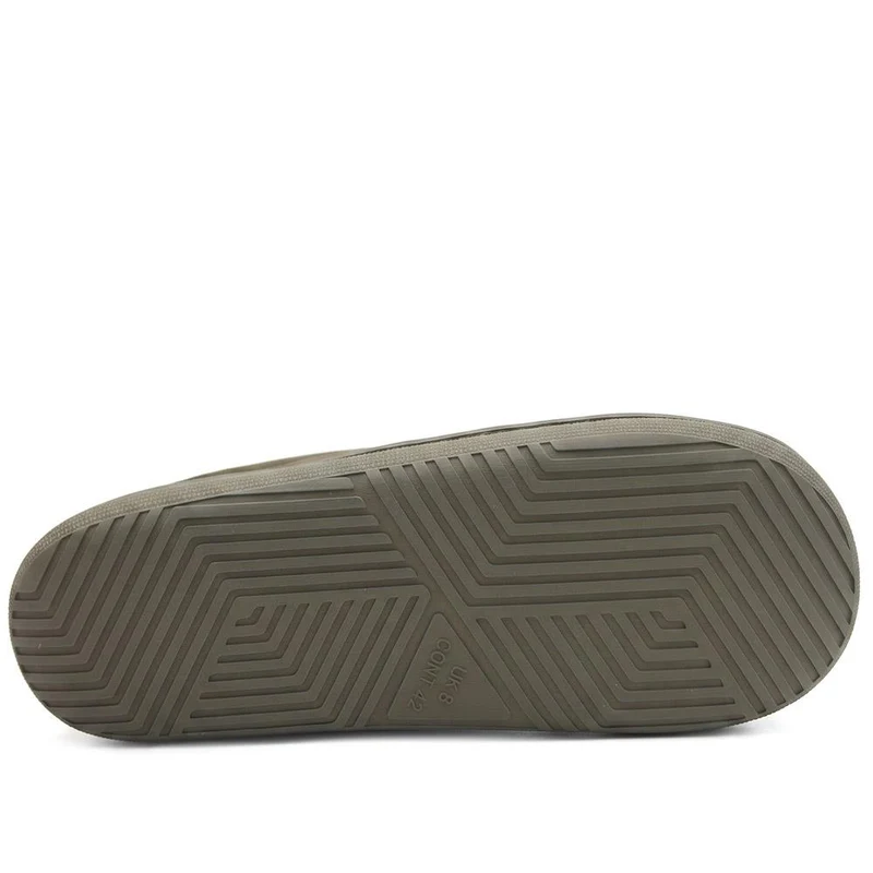 Luxury Leather Mule Slippers - QING44009 / 330 339 - Olive