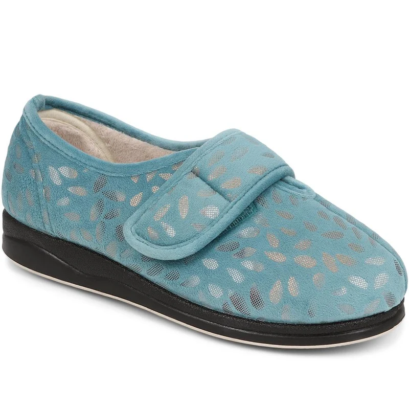 Extra-Wide Fit Slippers - AMINA / 323 506 - Teal
