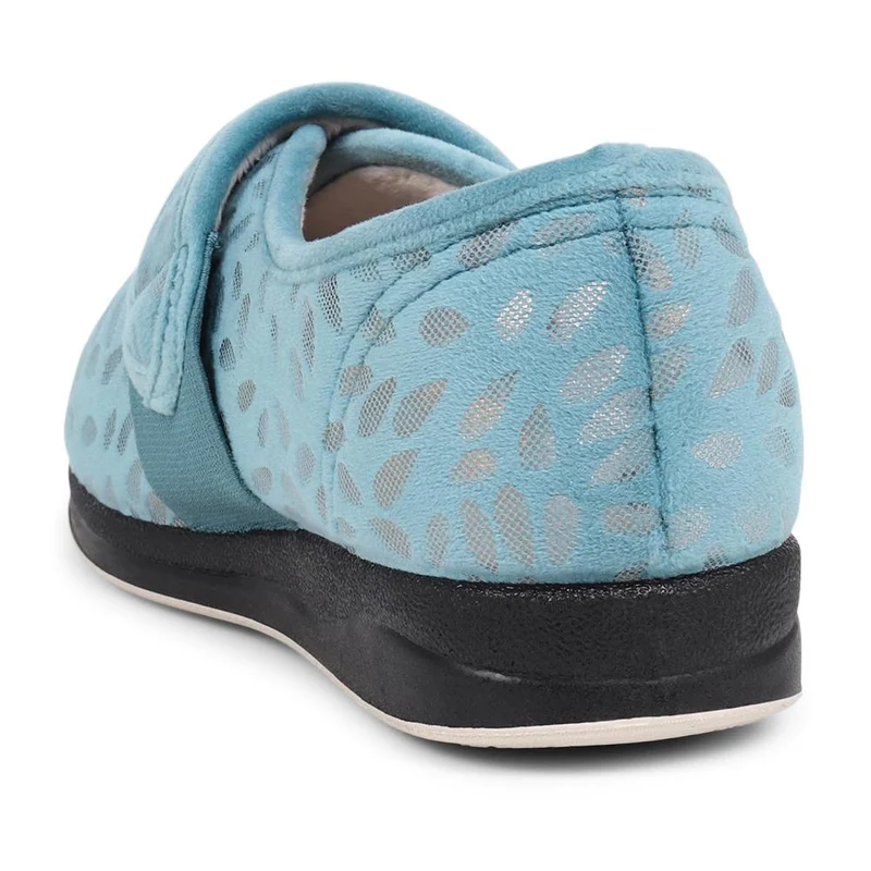 Extra-Wide Fit Slippers - AMINA / 323 506 - Teal