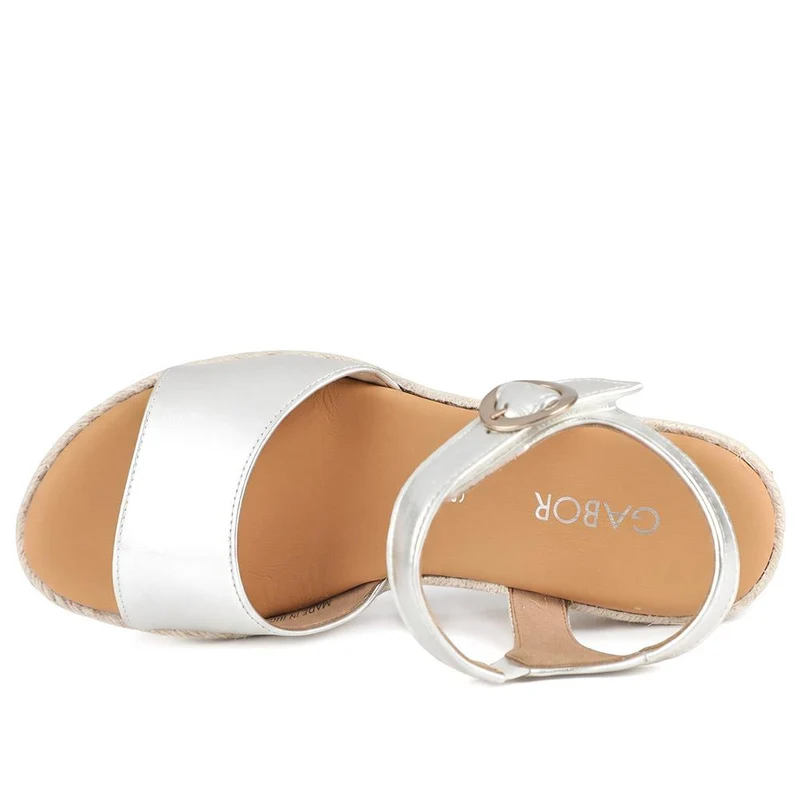 Gabor Wedge Heel Buckle Fasten Espadrilles - GABC43511 / 330 409 - Metallic