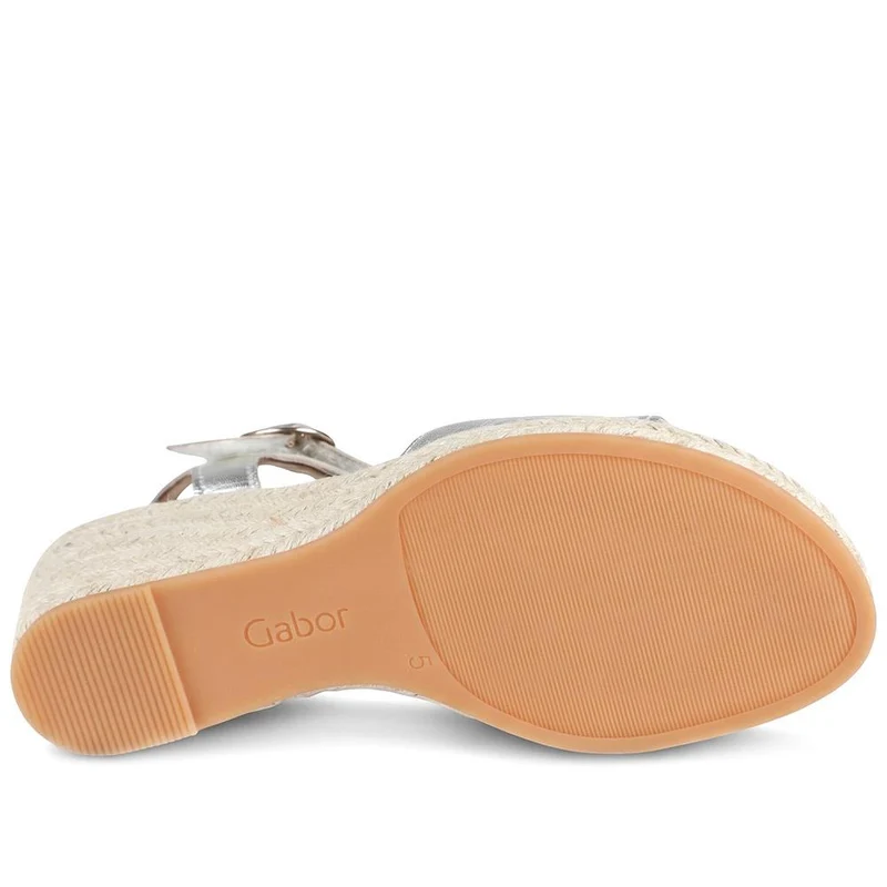 Gabor Wedge Heel Buckle Fasten Espadrilles - GABC43511 / 330 409 - Metallic