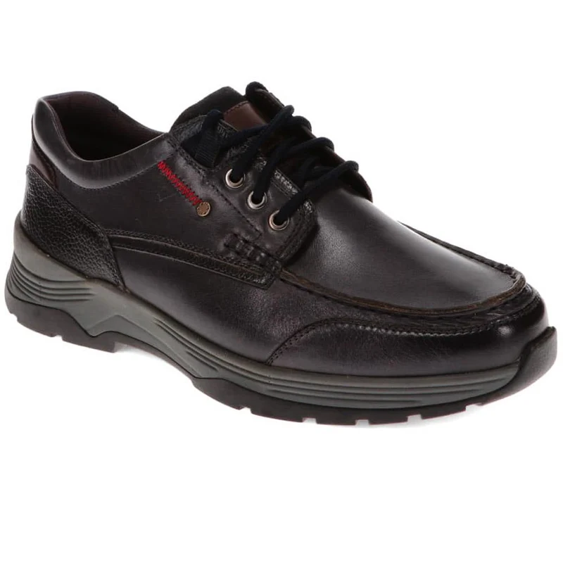 Casual Leather Lace-Up Shoes - ALEKSO / 325 811 - Navy