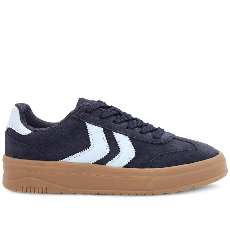 Bellissimo Leather Platform Lace Up Trainers - BELDINGX44006 / 330 349 - Navy