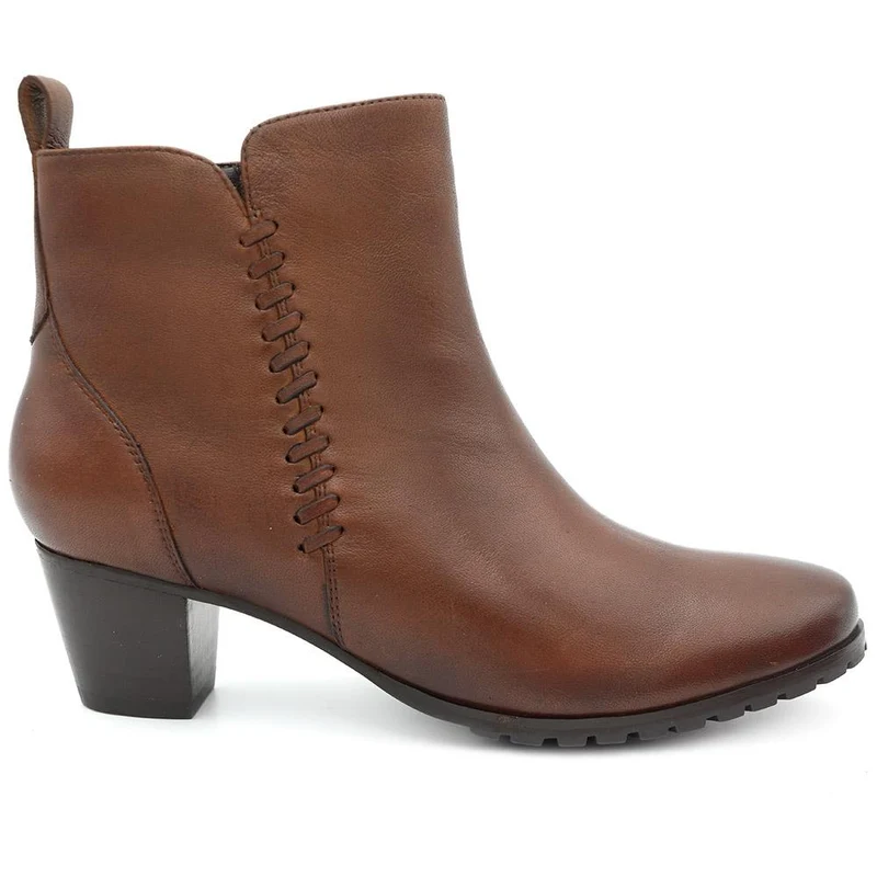 Leather Stitch Pattern Ankle Boots - MAGNU44010 / 330 052