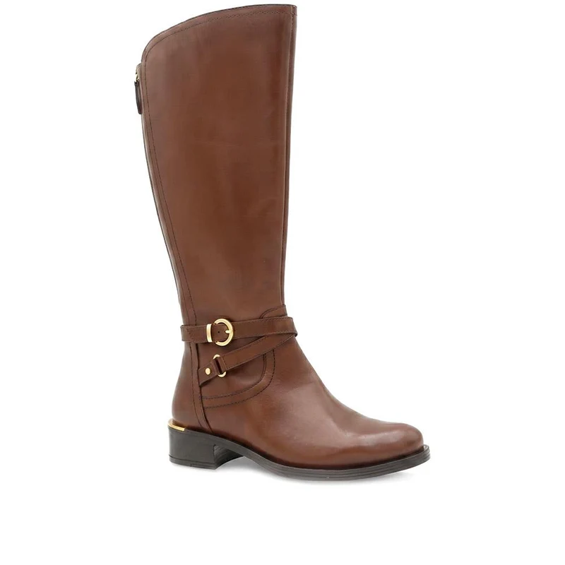 Wide Fit Leather Long Boots - SAK44000 / 330 239