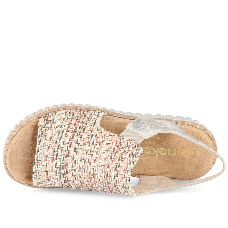 Rieker Extra Wide Antistress Slip On Sandals - RKR43082 / 330 733 - Beige Multi