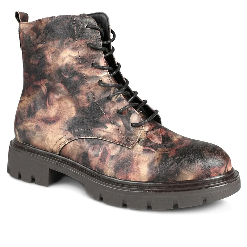 Lace-Up Block-Heeled Boots - WBINS42017 / 328 111