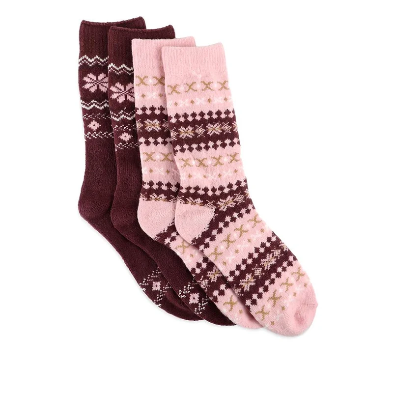 Cosy Winter Socks 2-Pair Pack - MAXWI40019 / 325 847 - Burgundy Multi
