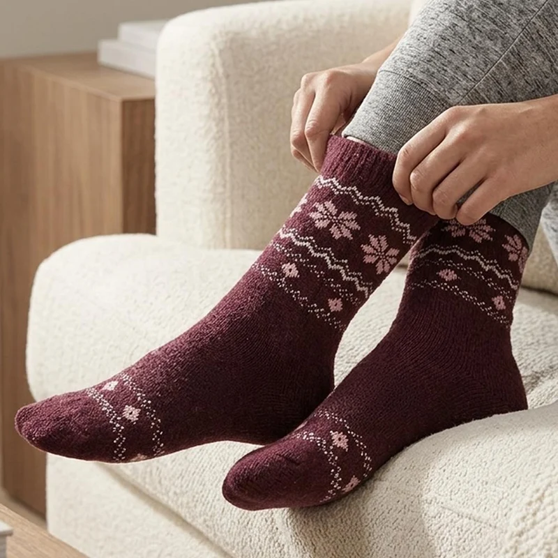 Cosy Winter Socks 2-Pair Pack - MAXWI40019 / 325 847 - Burgundy Multi