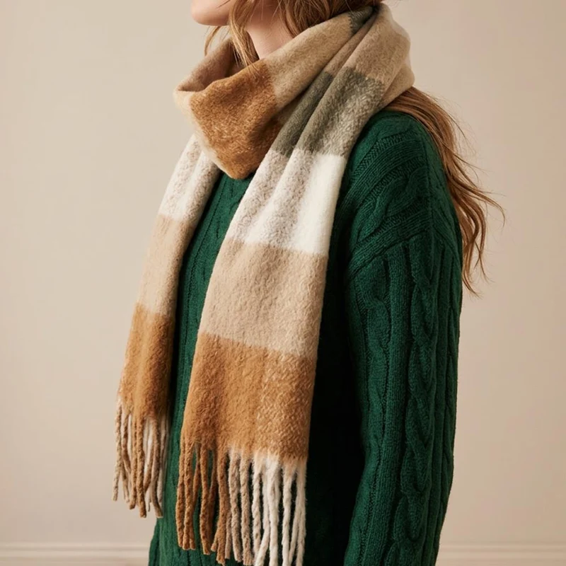 Barbour Marie Check Scarf - BARBR44516 / 329 681 - Tan