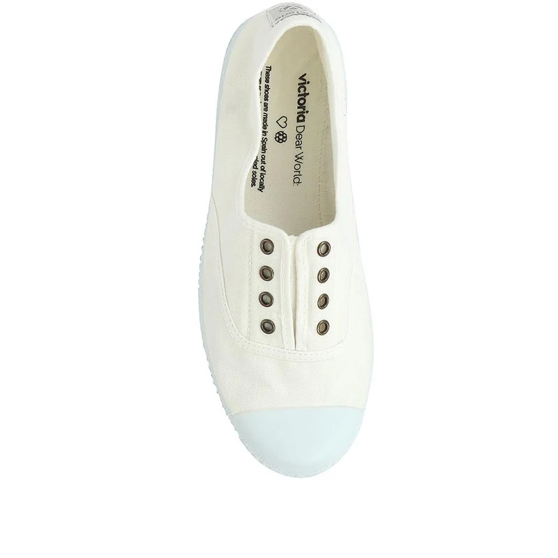 1915 Inglesa Laceless Canvas Trainers - FASHE33500 / 320 846 - White