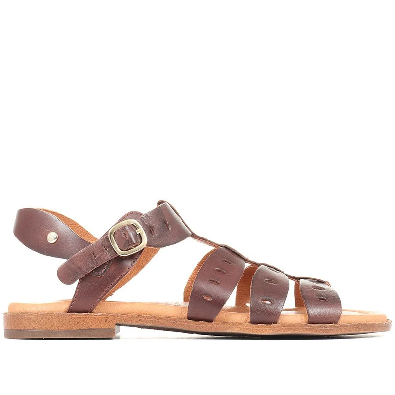 Leather Gladiator Sandals - PIKO35501 / 322 083 - Dark Brown