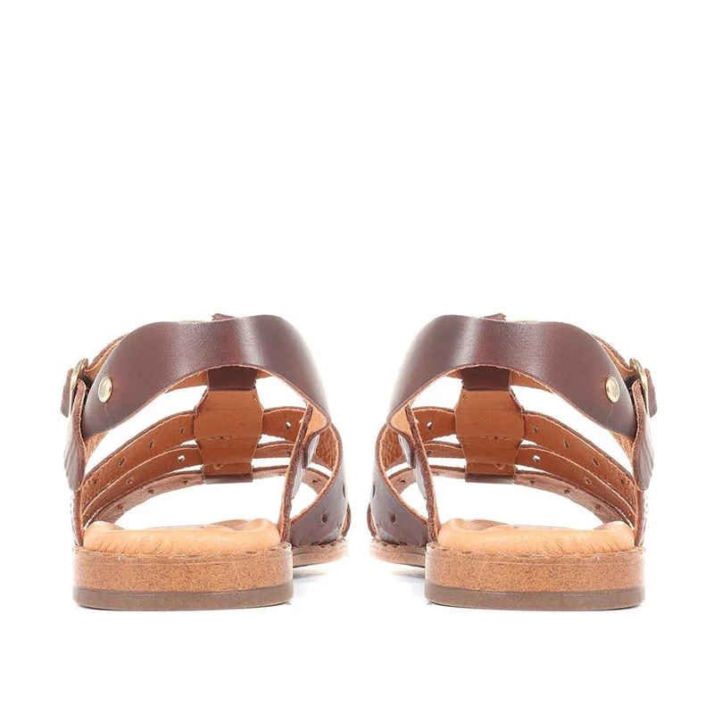 Leather Gladiator Sandals - PIKO35501 / 322 083 - Dark Brown