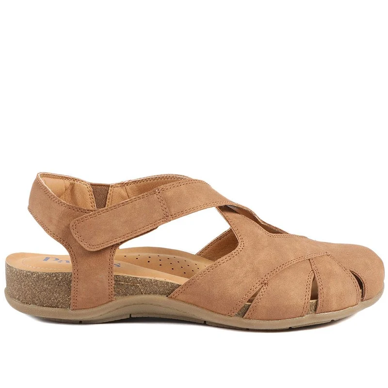 Adjustable Cushioned Sandals - WOIL43023 / 328 998 - Tan