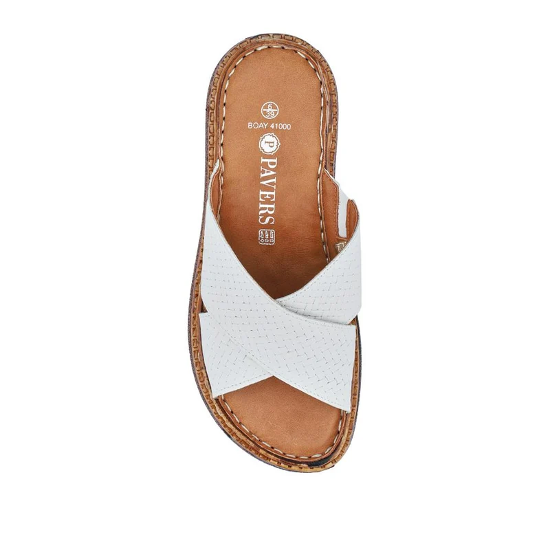 Cushioned Leather Mules - BOAY41000 / 327 605 - White
