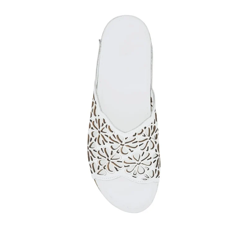 Breathable Cushioned Leather Mules - FLMI41000 / 327 607 - White