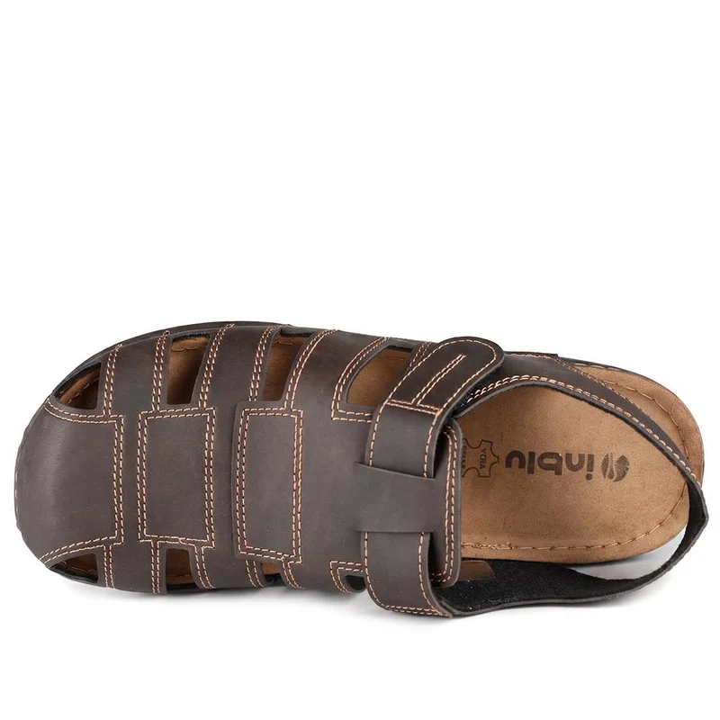 Inblu Adjustable Closed Toe Sandals - INB43036 / 330 330 - Dark Brown