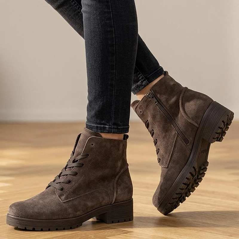 Zumba Gabor Wide Fit Leather Ankle Boots - GAB42524 / 328 172 - Chocolate Suede