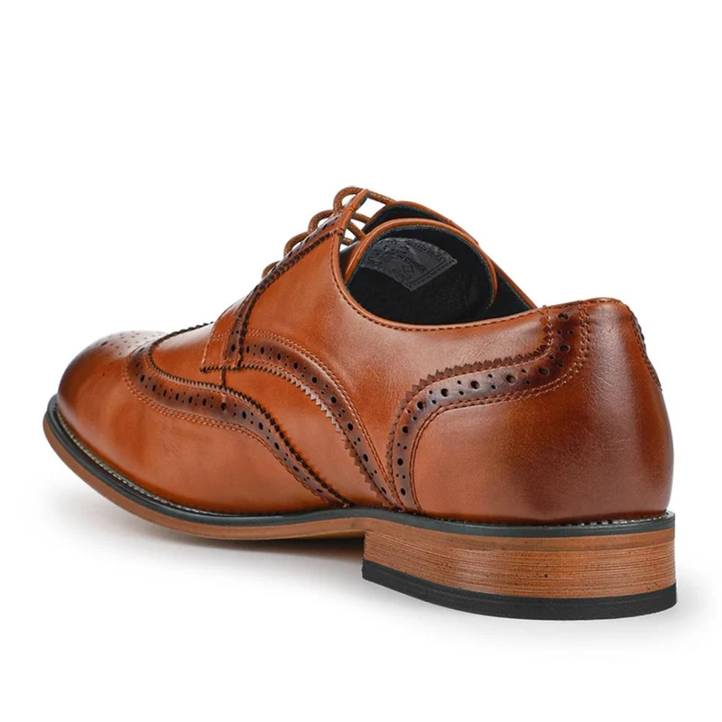 Wide Fit Smart Lace-Up Shoes - XINGH42001 / 327 938 - Tan