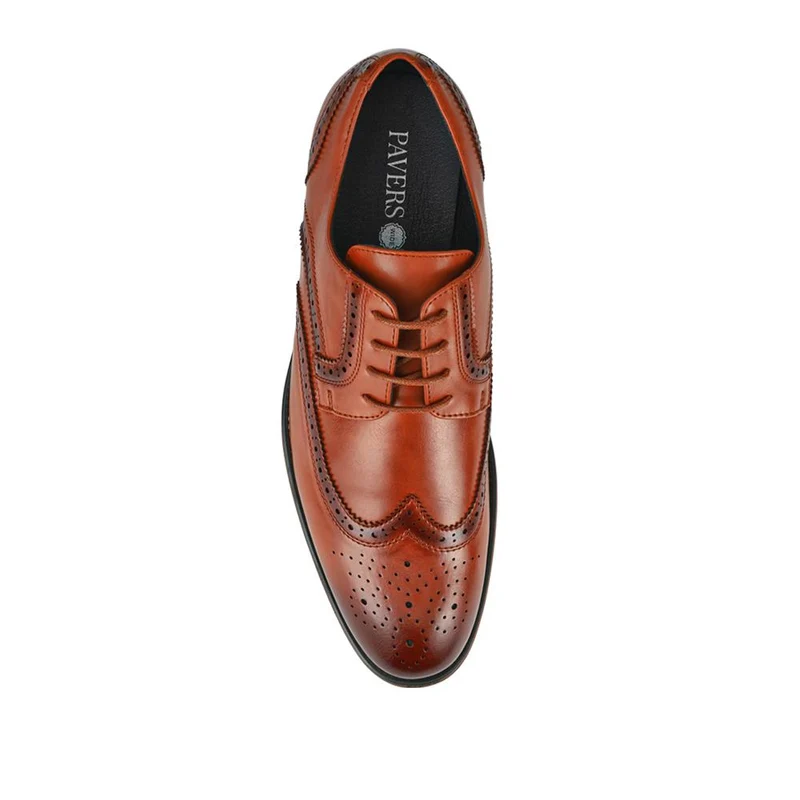 Wide Fit Smart Lace-Up Shoes - XINGH42001 / 327 938 - Tan
