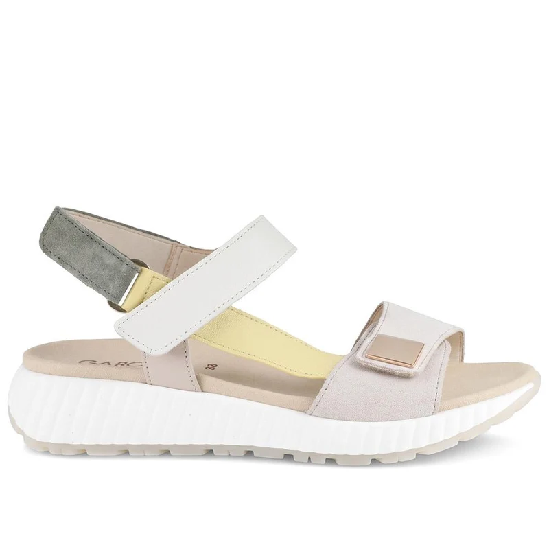 Gabor Leather Touch Fasten Platform Sandals - GABC43521 / 330 460 - Beige Multi