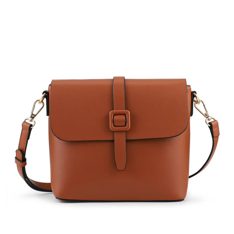 Bellissimo Buckle Crossbody Bag - BELHETIA42002 / 328 384 - Tan