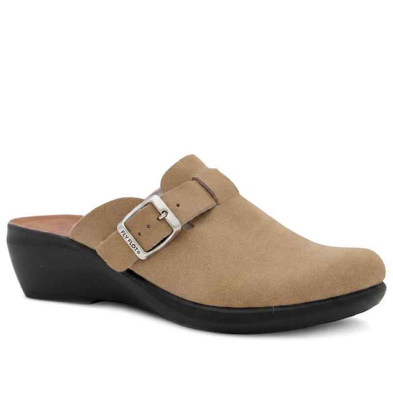 Fly Flot Leather Buckle Detail Mules - FLY44004 / 329 601