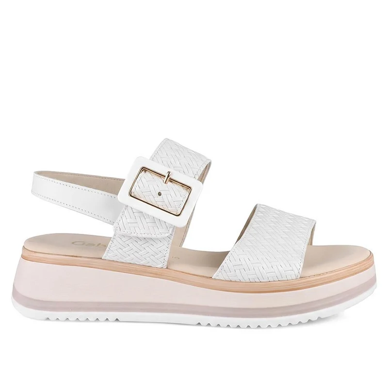 Gabor Leather Adjustable Fasten Sandals - GABC43517 / 330 456 - White