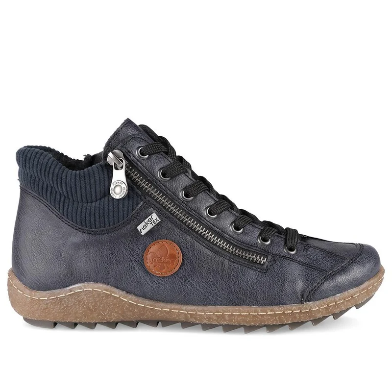 Rieker Zip & Lace High-Top Trainers - RKR42531 / 327 695 - Navy-Navy