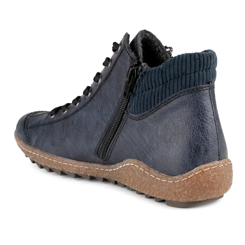 Rieker Zip & Lace High-Top Trainers - RKR42531 / 327 695 - Navy-Navy