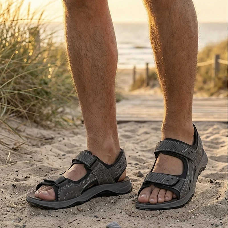 Inblu Dual Adjustable Strap Lightweight Sandals - INB43038 / 330 334 - Grey