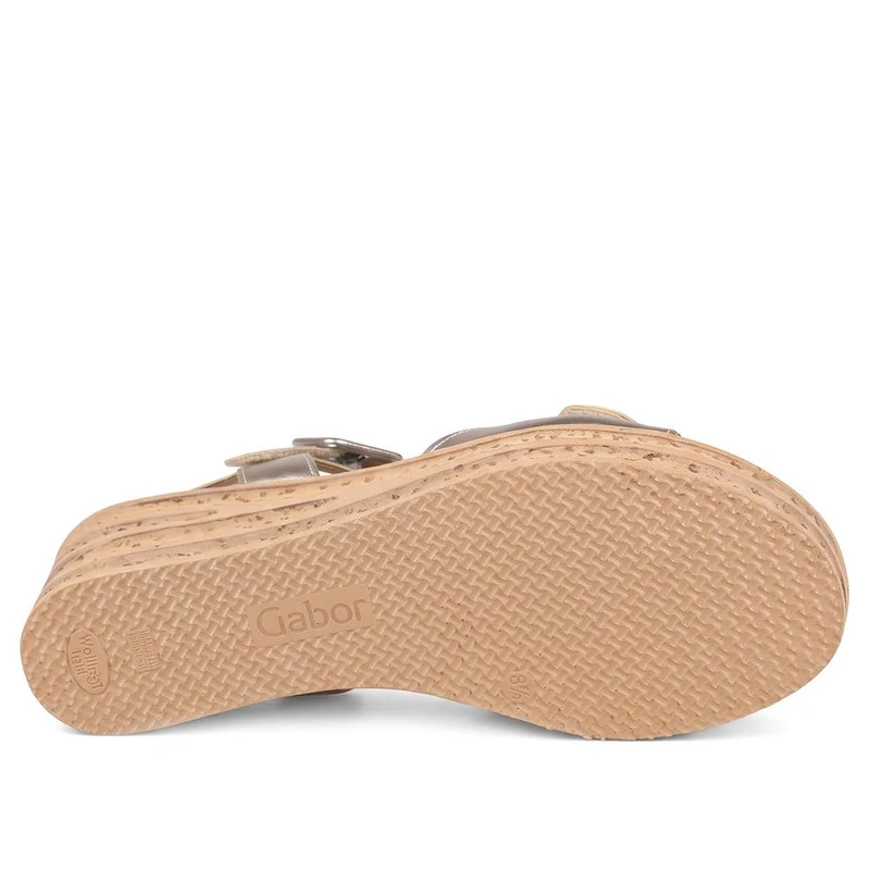 Gabor Buckle Fasten Wedge Heel Sandals - GABC43526 / 330 708 - Gold