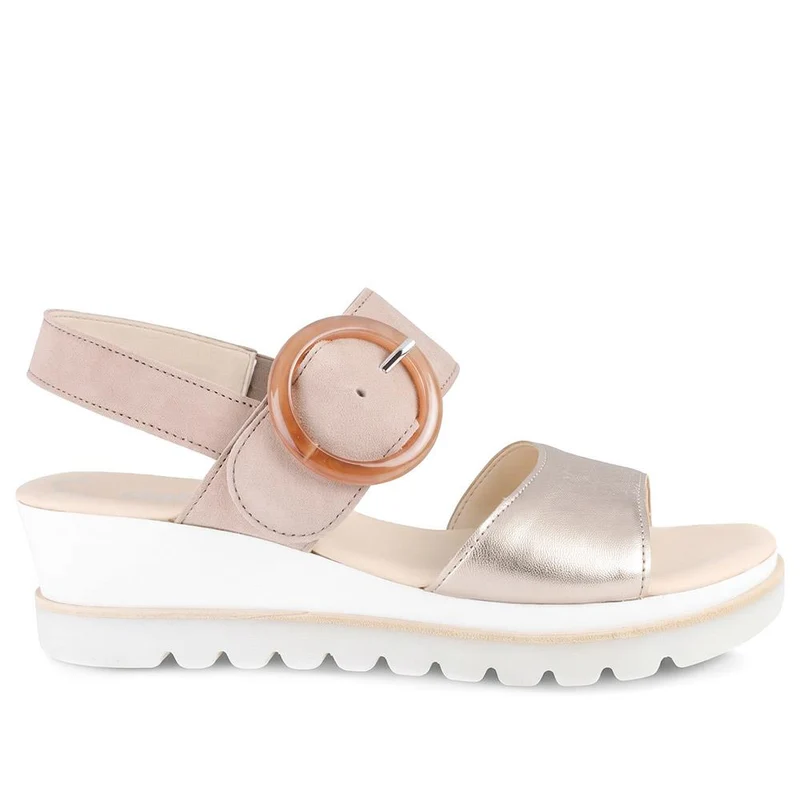 Gabor Wedge Heel Buckled Sandals - GABC43525 / 330 707 - Gold