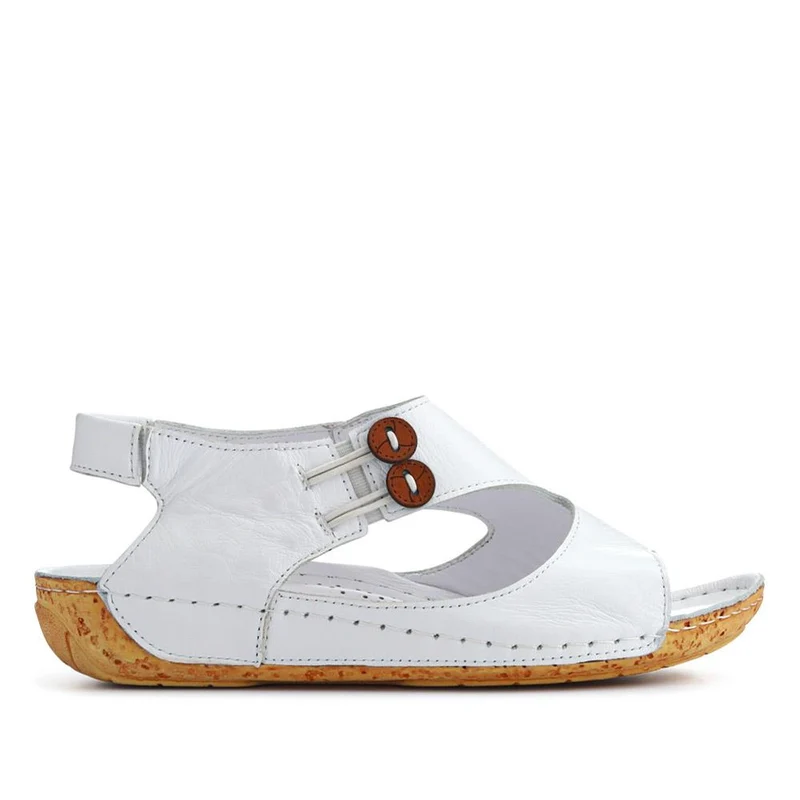 Leather Slip-On Sandals - KARY41004 / 327 532 - White