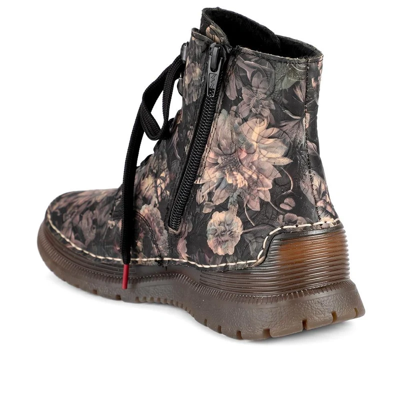Rieker Floral Lace Up Ankle Boots - RKR44503 / 329 730 - Multi