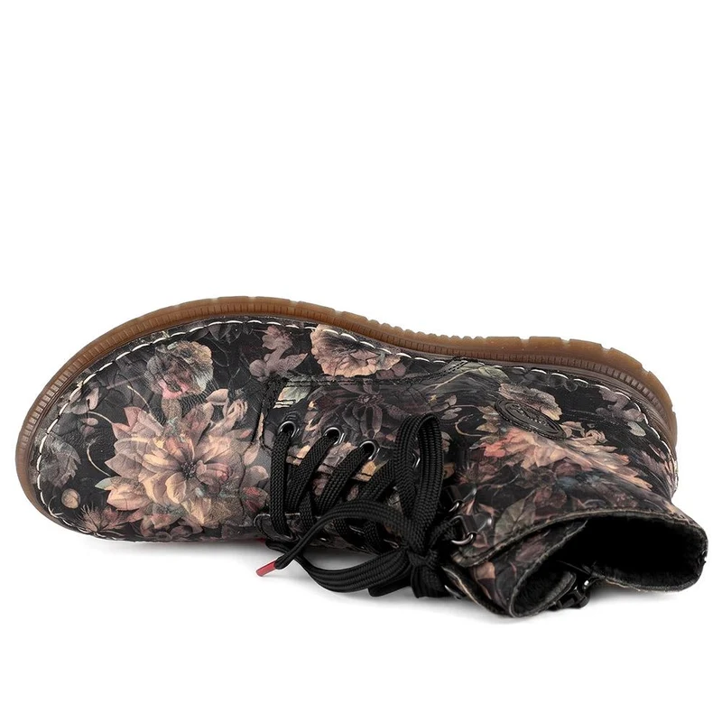 Rieker Floral Lace Up Ankle Boots - RKR44503 / 329 730 - Multi