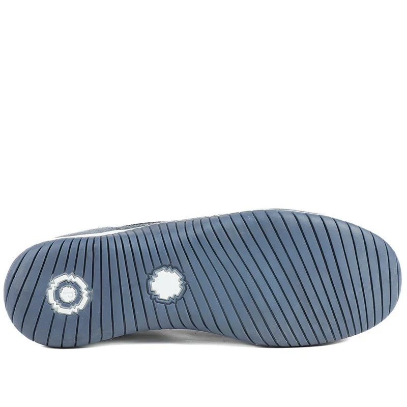 Wide Fit Leather Slip On Comfort Trainers - BRK43025 / 328 915 - Blue Multi