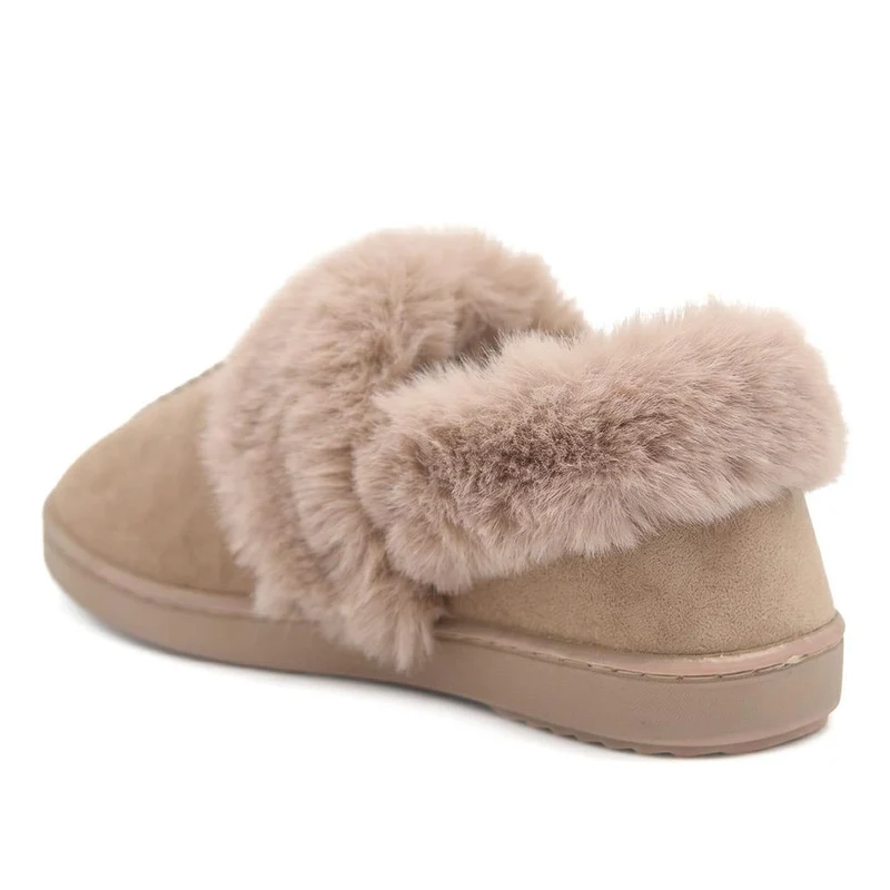 Luxury Faux Fur Full Slippers - GALOP44002 / 330 001 - Taupe