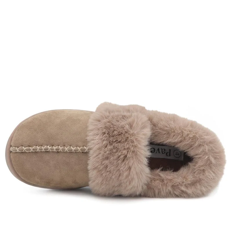 Luxury Faux Fur Full Slippers - GALOP44002 / 330 001 - Taupe