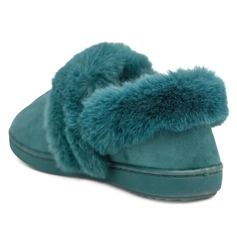 Luxury Faux Fur Full Slippers - GALOP44002 / 330 001 - Teal