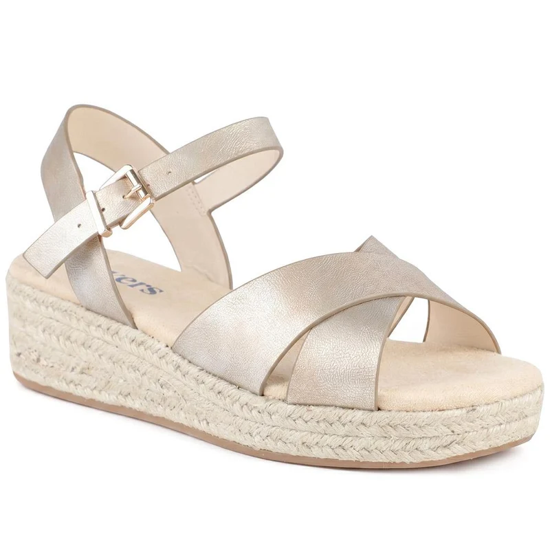 Wide Fit Buckle Fasten Strappy Espadrilles - WBINS43079 / 329 284