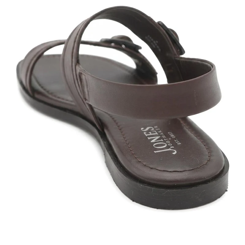 Haniya Leather Dual Buckle Fasten Sandals - HANIYA / 329 573 - Brown Leather
