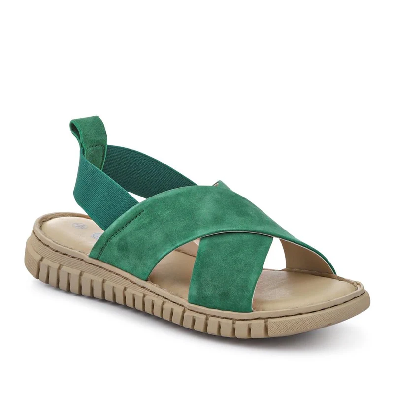 Elasticated Leather Sandals - RNB41006 / 327 239