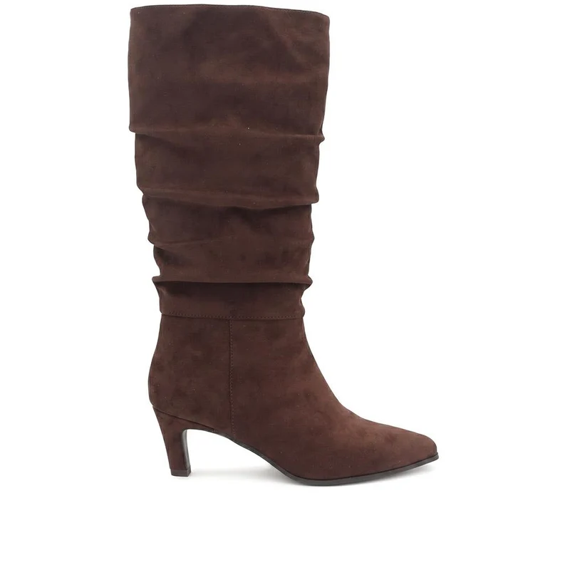 Bellissimo Slouch Design Cone Heel Boots - BELSANYI44039 / 330 082 - Chocolate