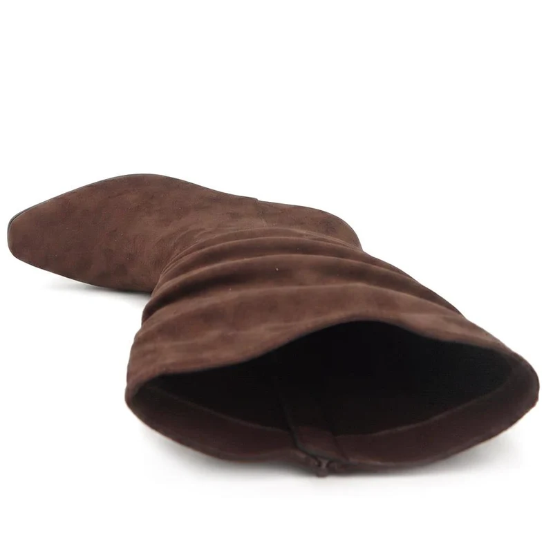 Bellissimo Slouch Design Cone Heel Boots - BELSANYI44039 / 330 082 - Chocolate
