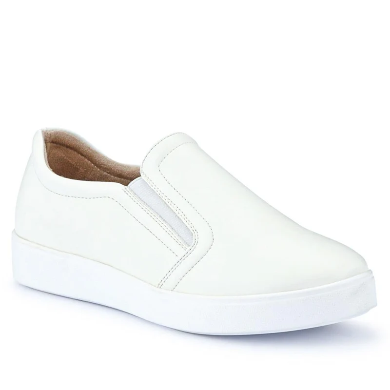 Wide Fit Ladies' Slip-On Shoes - WBINS41016 / 327 017 - White