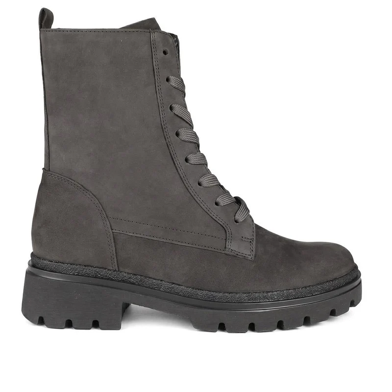 Gabor Wide Fit Leather Lace Up Boots - GABC44064 / 330 673 - Dark Grey