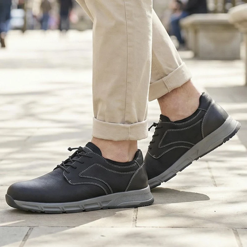 Casual Lace Up Shoes With Grip Sole - WBINS42063 / 327 870 - Black