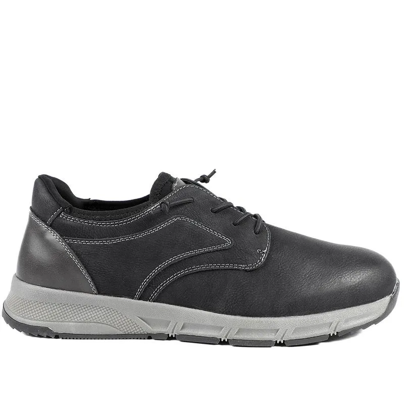 Casual Lace Up Shoes With Grip Sole - WBINS42063 / 327 870 - Black
