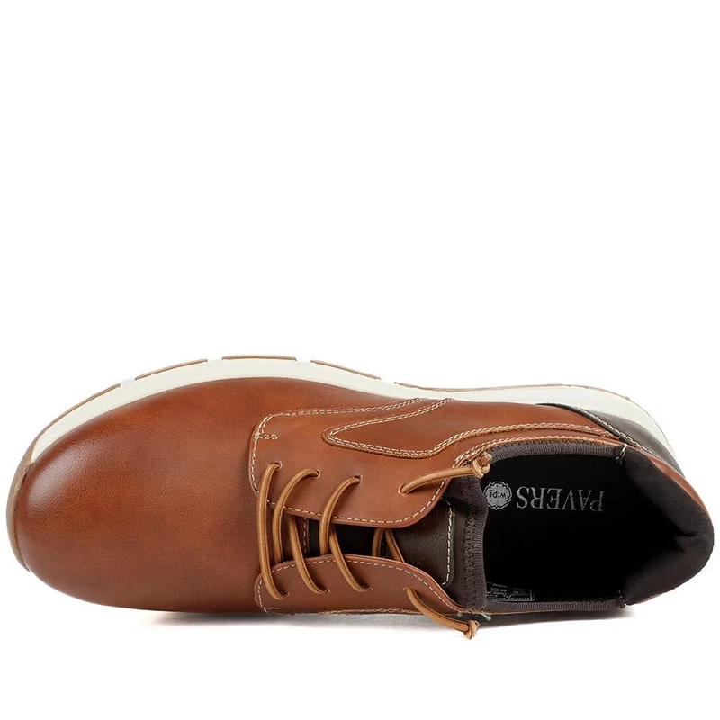 Casual Lace Up Shoes With Grip Sole - WBINS42063 / 327 870 - Tan